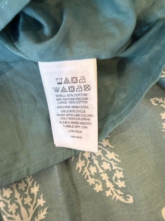 Lucky Brand Blue White Floral Tiered A-Line Dress 3/4 Sleeve S - Picture 5 of 9